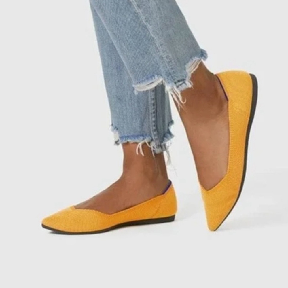 Rothy's The Point Yellow Marigold Flats, size 7